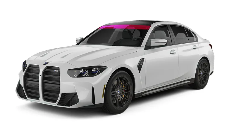 Coverage diagram: Windshield Strip tinted